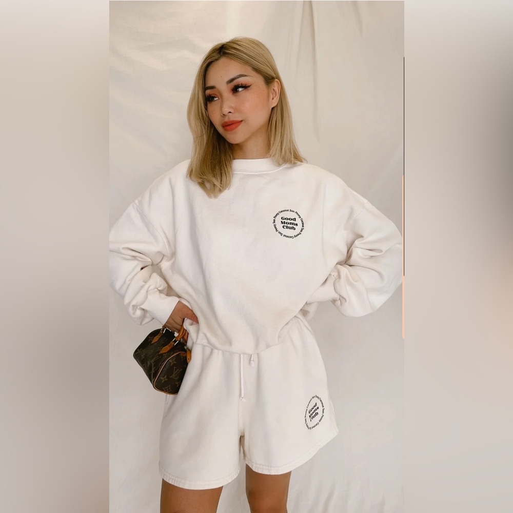 Sun Peony Coconut Crew and Shorts Set- Size Small